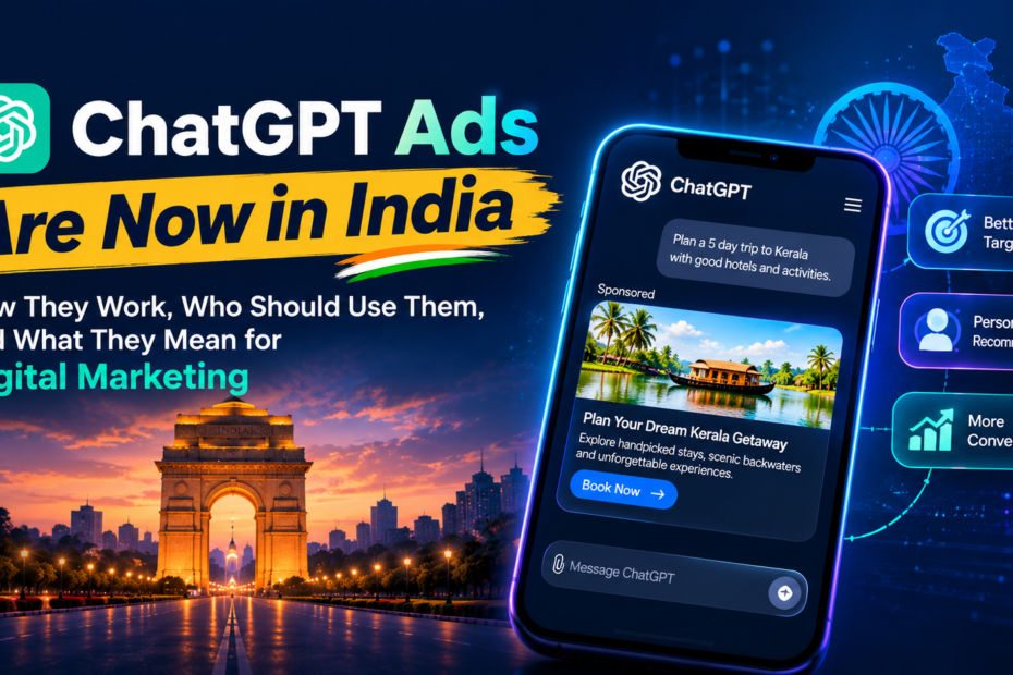 ChatGPT Ads in India showing personalized advertising and digital marketing