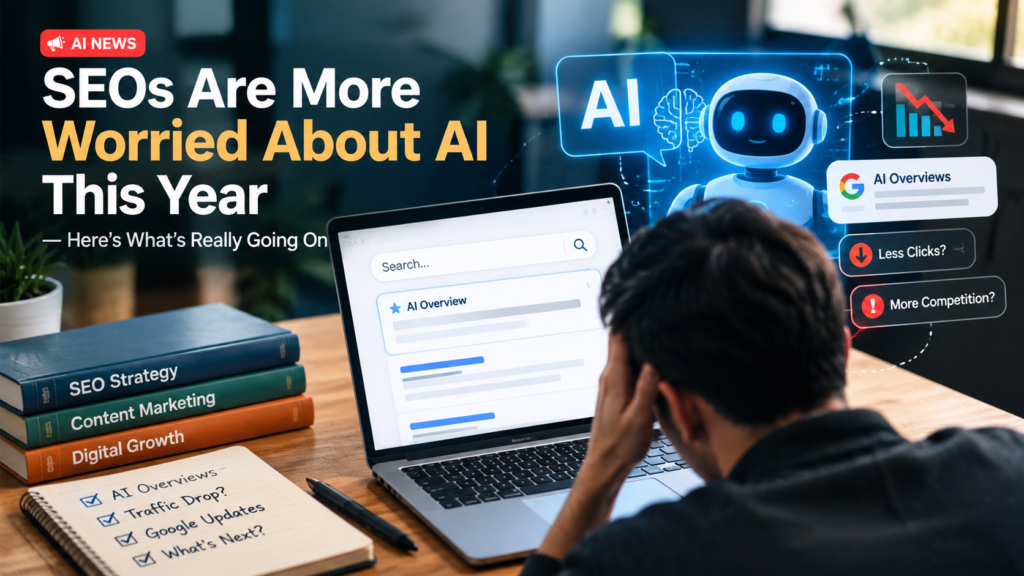 SEO professionals concerned about AI search, Google AI Overviews, and declining website clicks